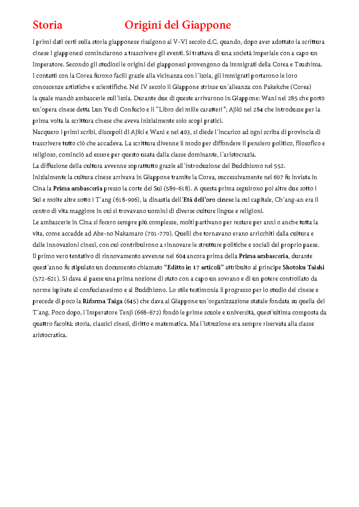 Storia della Letteratura Giapponese: Origini e Sviluppi Dalle Epoche - Document Preview