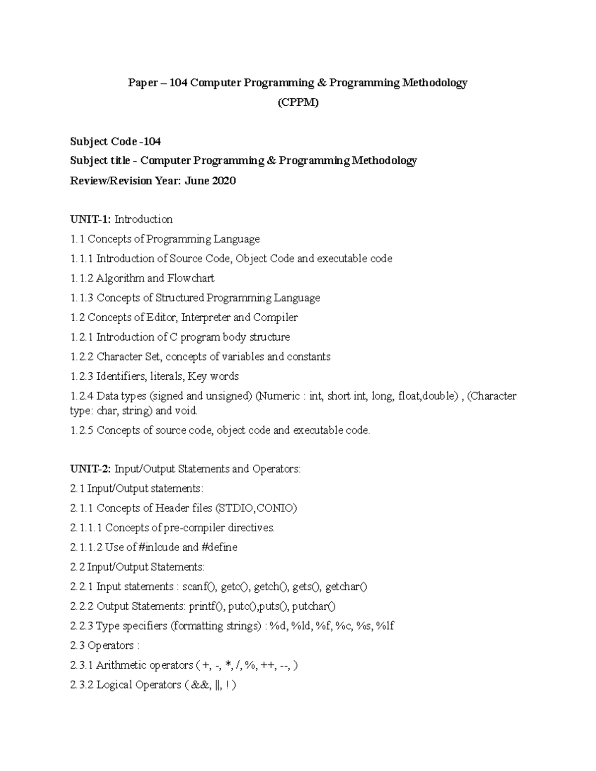 Unit 1 Study Guide - CPPM 104: Computer Programming Basics - Studocu