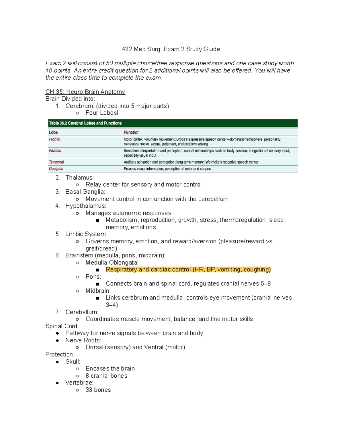 422 Med Surg: Advanced Exam 2 Study Guide for Neuro Disorders - Studocu
