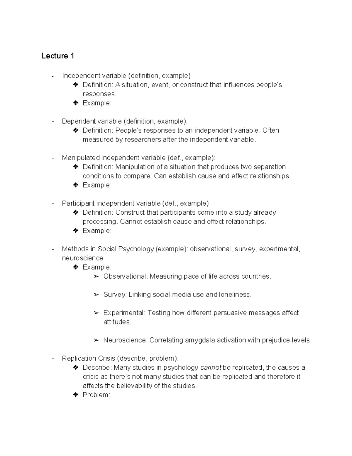 Social Psychology Lecture Notes: Key Concepts & Theories (PSY 101 ...