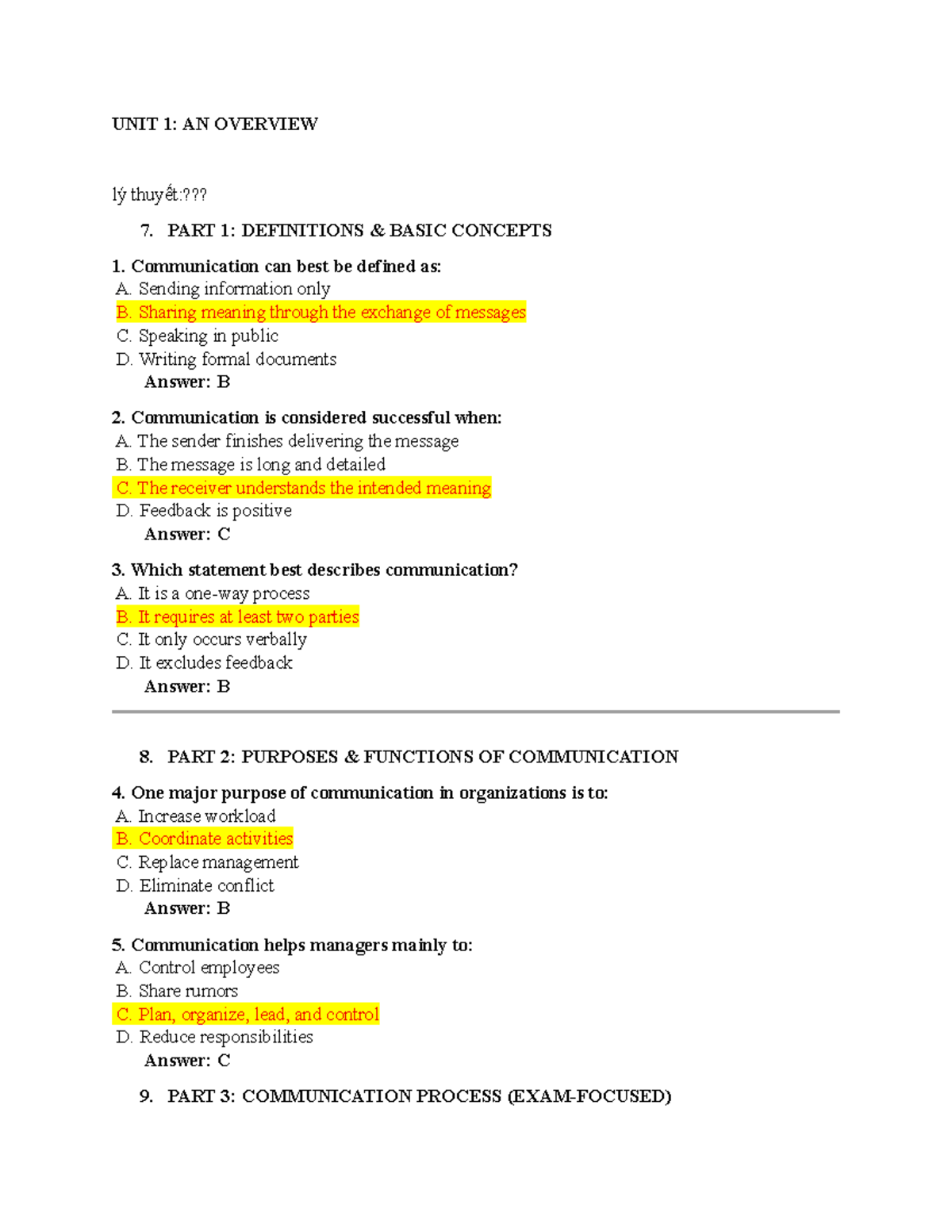 BC 101: Communication Overview and Writing Principles Final Exam - Studocu