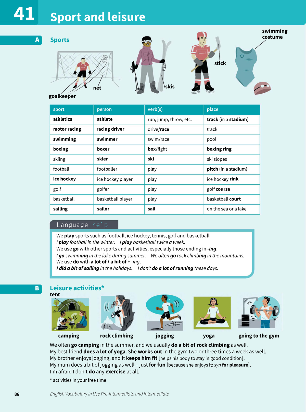 Sports and Leisure Activities: Vocabulary and Usage Guide - Studocu