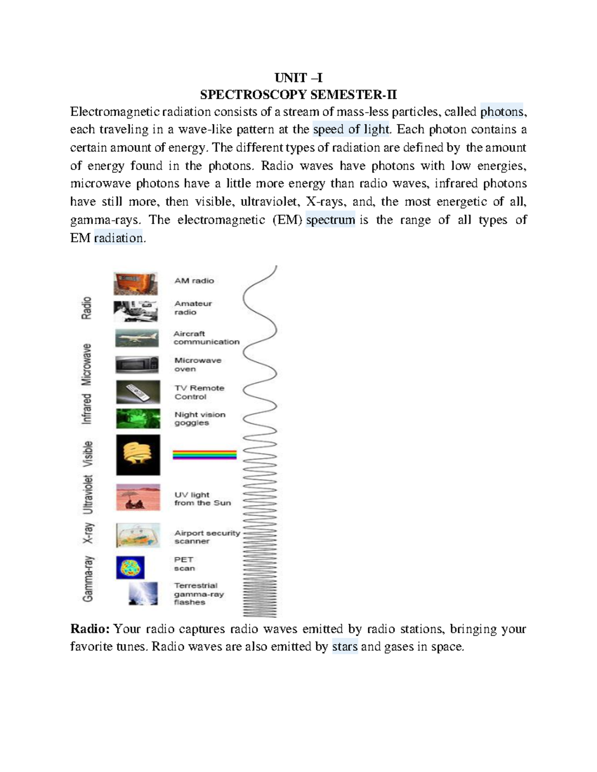 Introduction to Spectroscopy - PG Semester-II Notes - Studocu