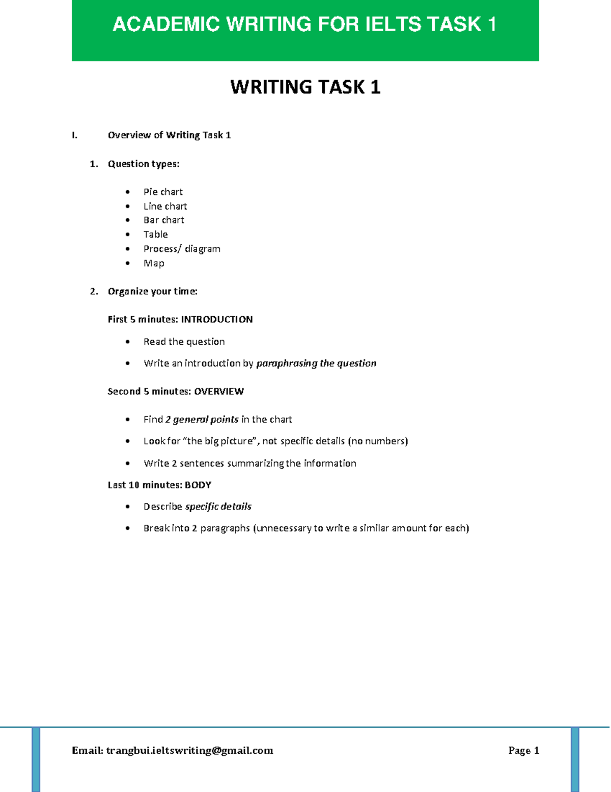 IELTS Academic Writing Task 1: Comprehensive Guide and Tips - Studocu