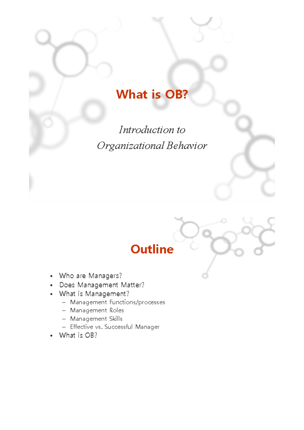 Undergraduate OB Coursepack - Quiz 1: Key Concepts in Organizational ...