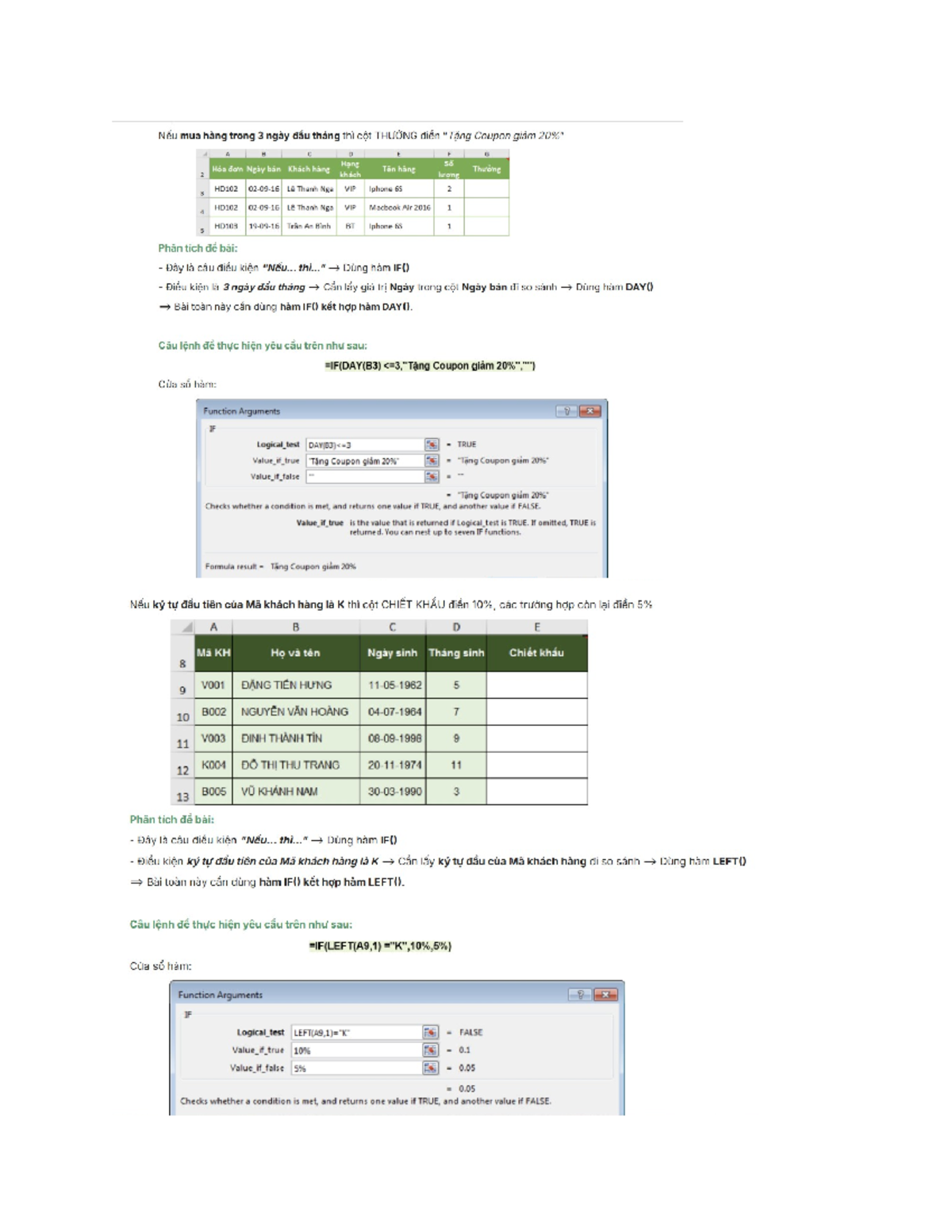 Excel Functions Analysis for Course HD102: Using IF, VLOOKUP, HLOOKUP ...