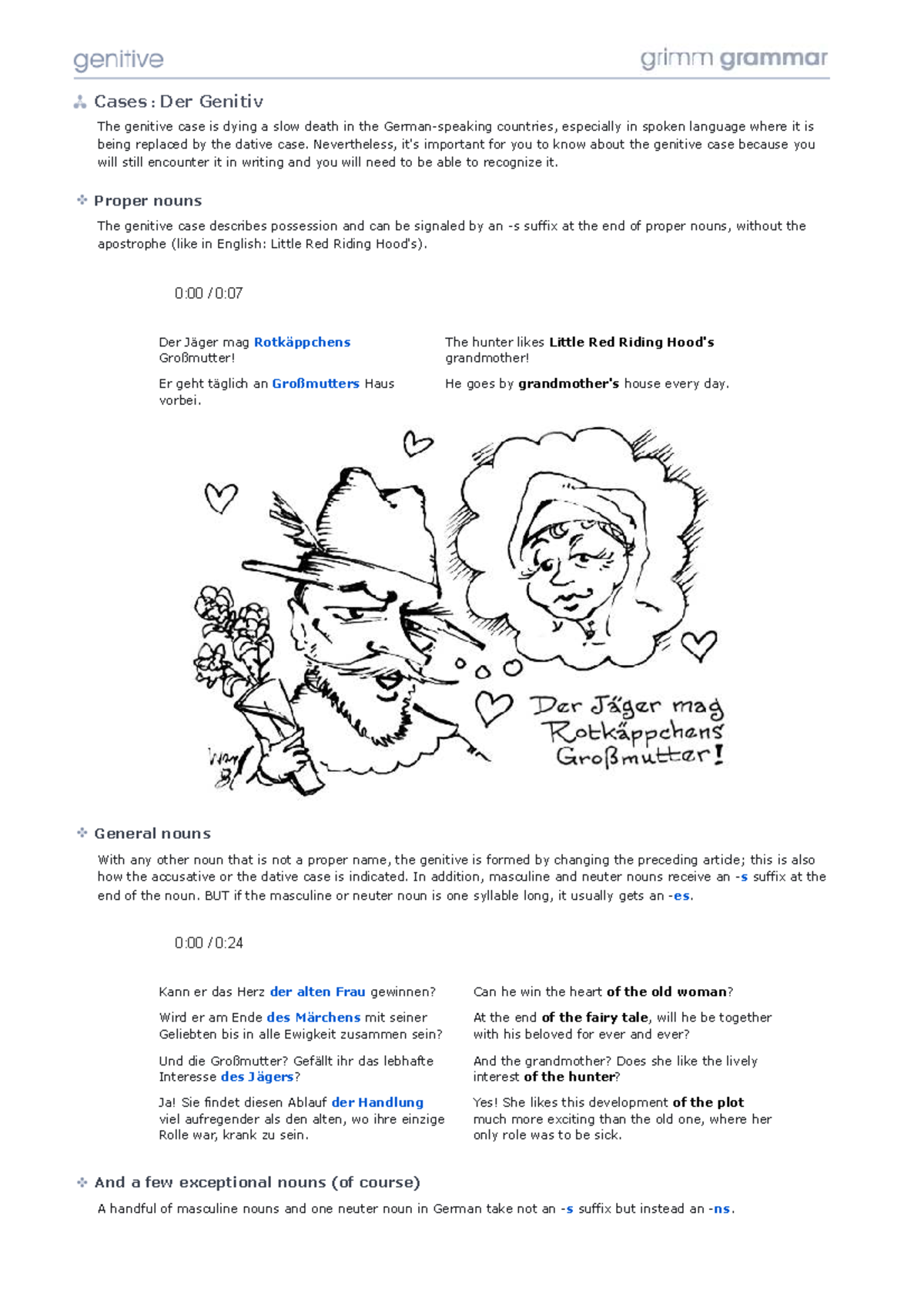 Grimm Grammar: Understanding the Genitive Case in German (Genitiv ...