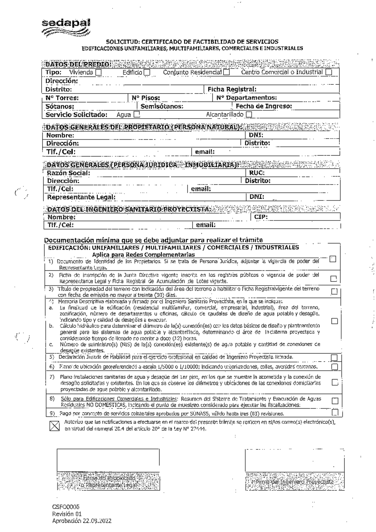 Solicitud de Certificado de Factibilidad de Servicios - Edificaciones - Document Preview