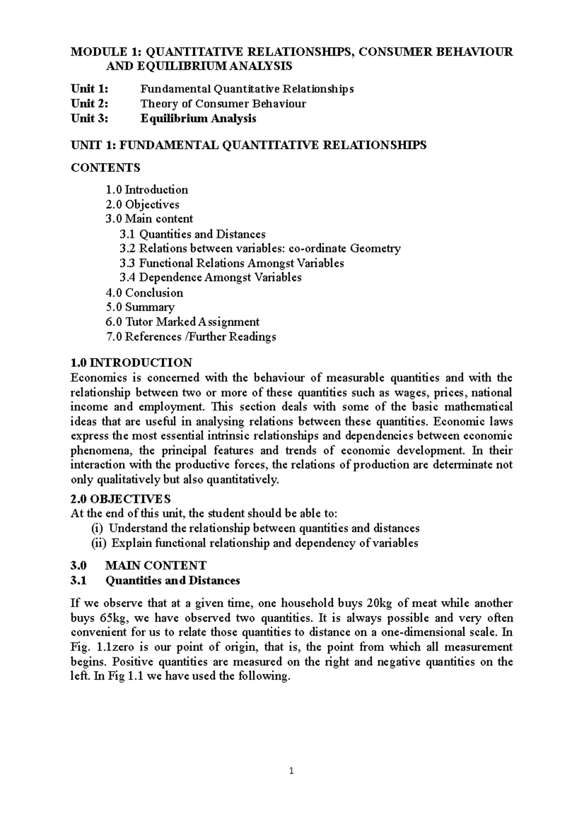 MODULE 1: Quantitative Relationships & Consumer Behaviour Notes - Studocu