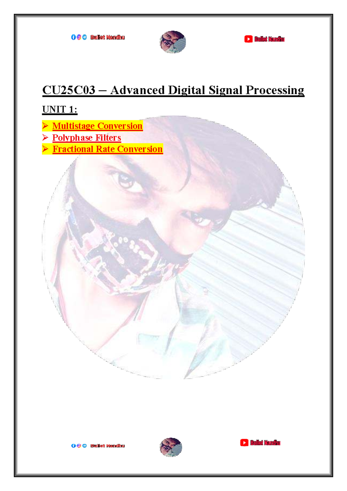 Advanced Digital Signal Processing (CU25C03) - Mechanical engineering ...