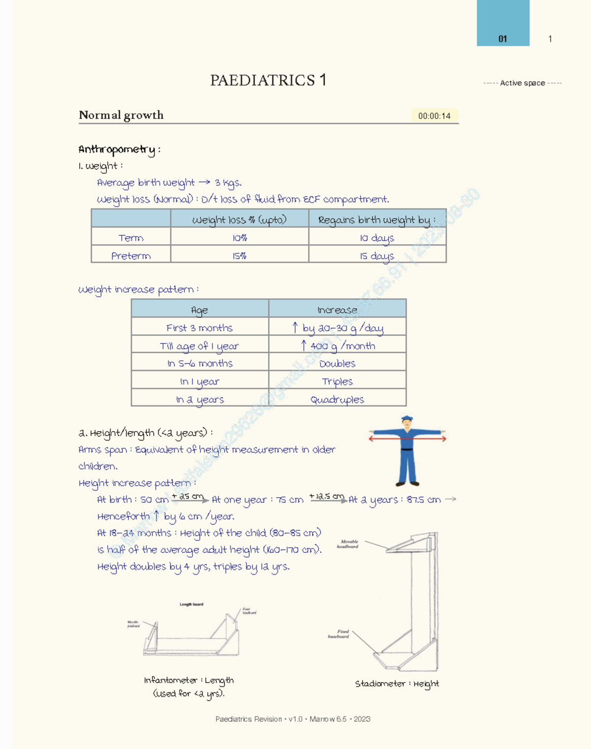 Pediatrics Revision 1: Key Concepts in Anthropometry and Growth ...