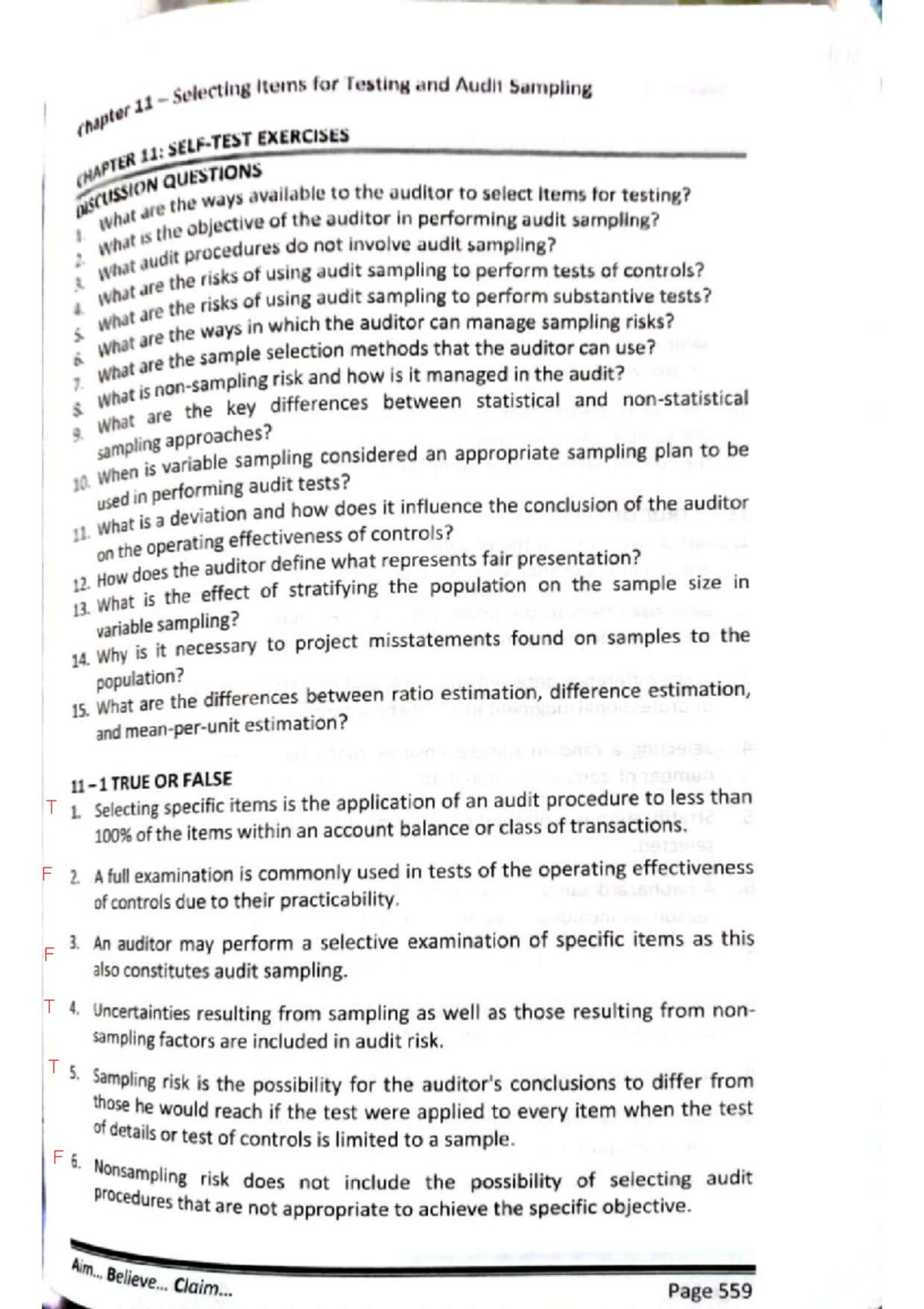 Chapter 11: Selecting Items for Testing and Audit Sampling (Audit ...