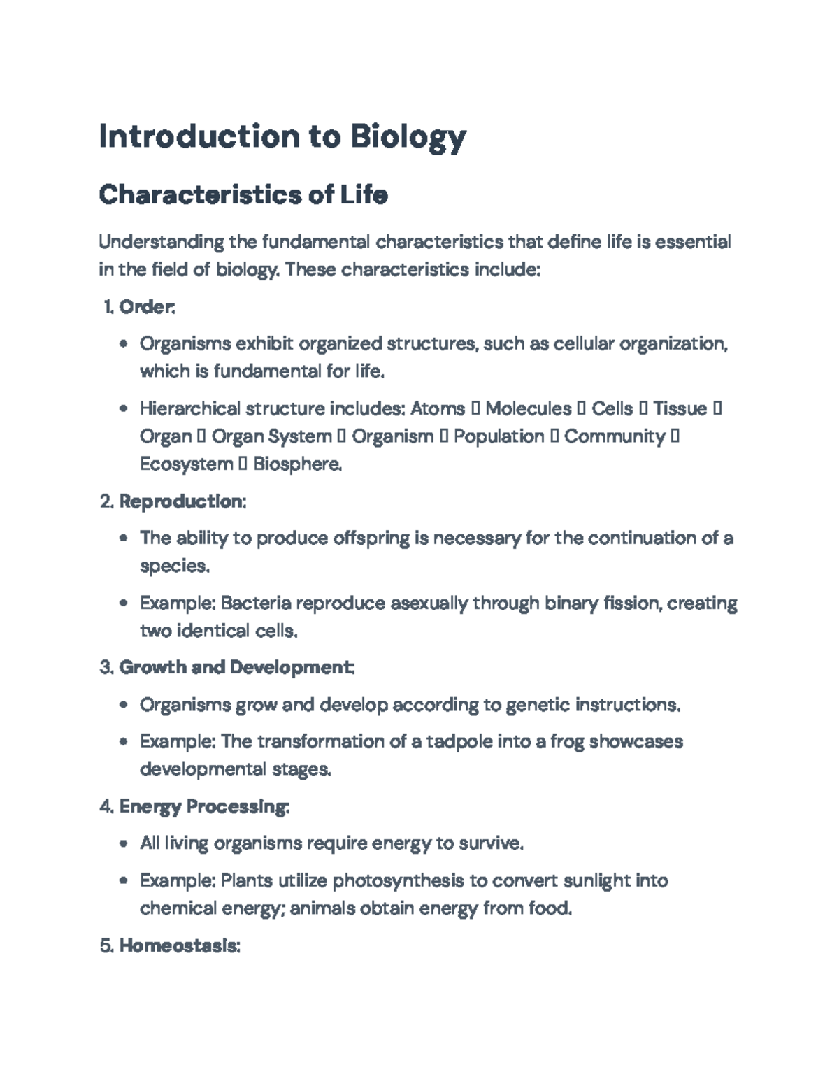 Introduction to Biology: Key Concepts, Characteristics, and Methods ...