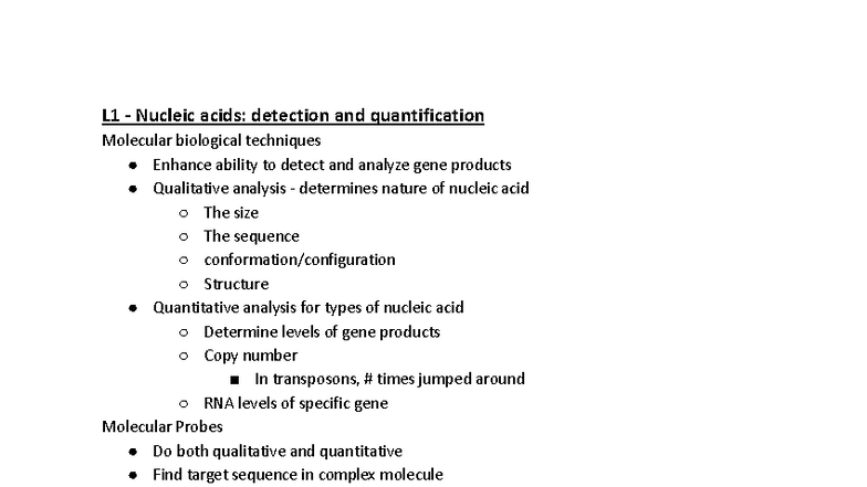 BIOL 200 Final Exam Study Guide: Nucleic Acids & Molecular Techniques ...
