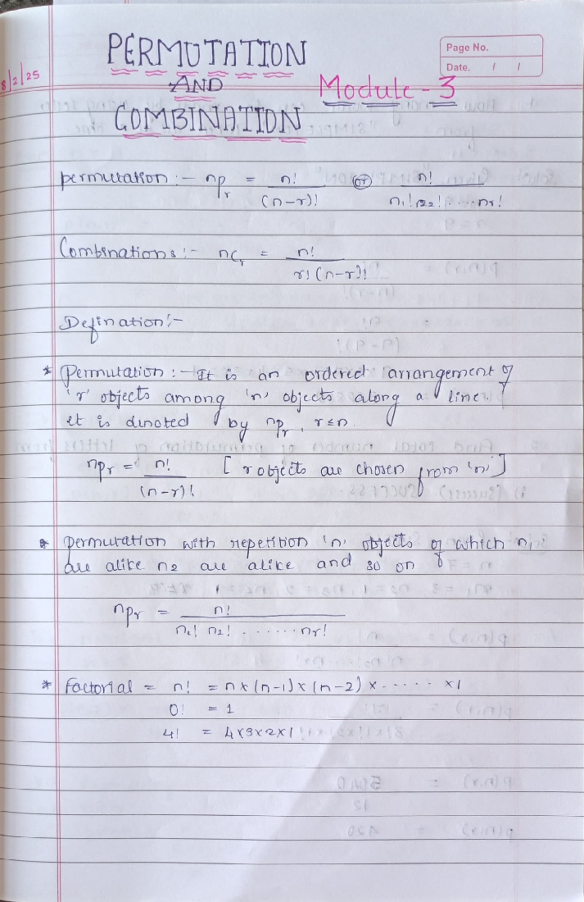 3RD Module - Permutations and Combinations Study Notes - Studocu