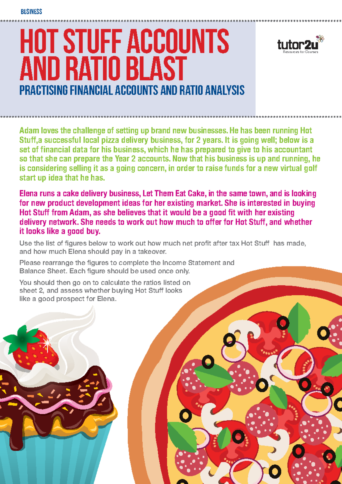 Hot Stuff Accounts & Ratio Analysis Resources AQA - Studocu