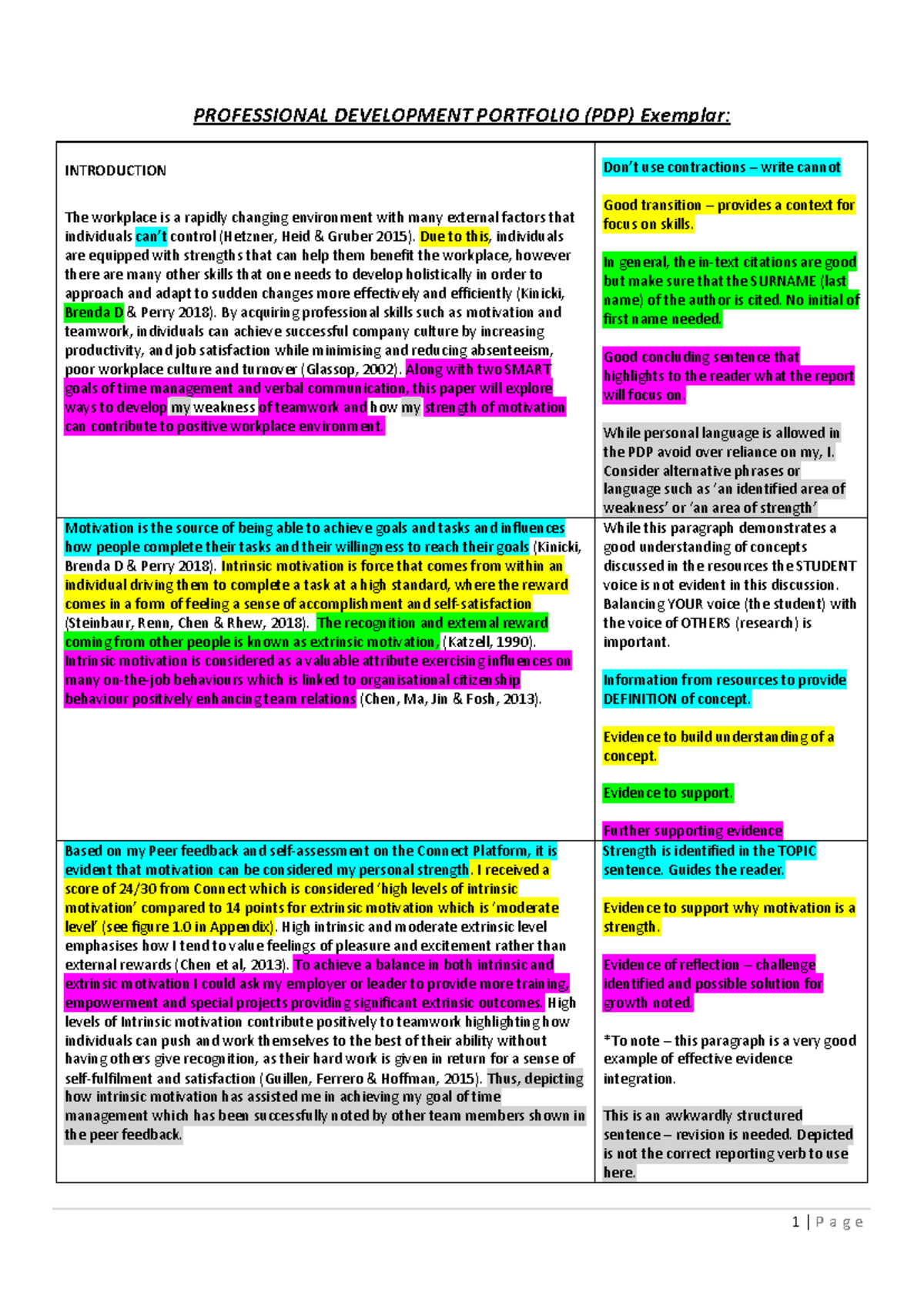Exemplar PDP - PROFESSIONAL DEVELOPMENT PORTFOLIO (PDP) Exemplar ...