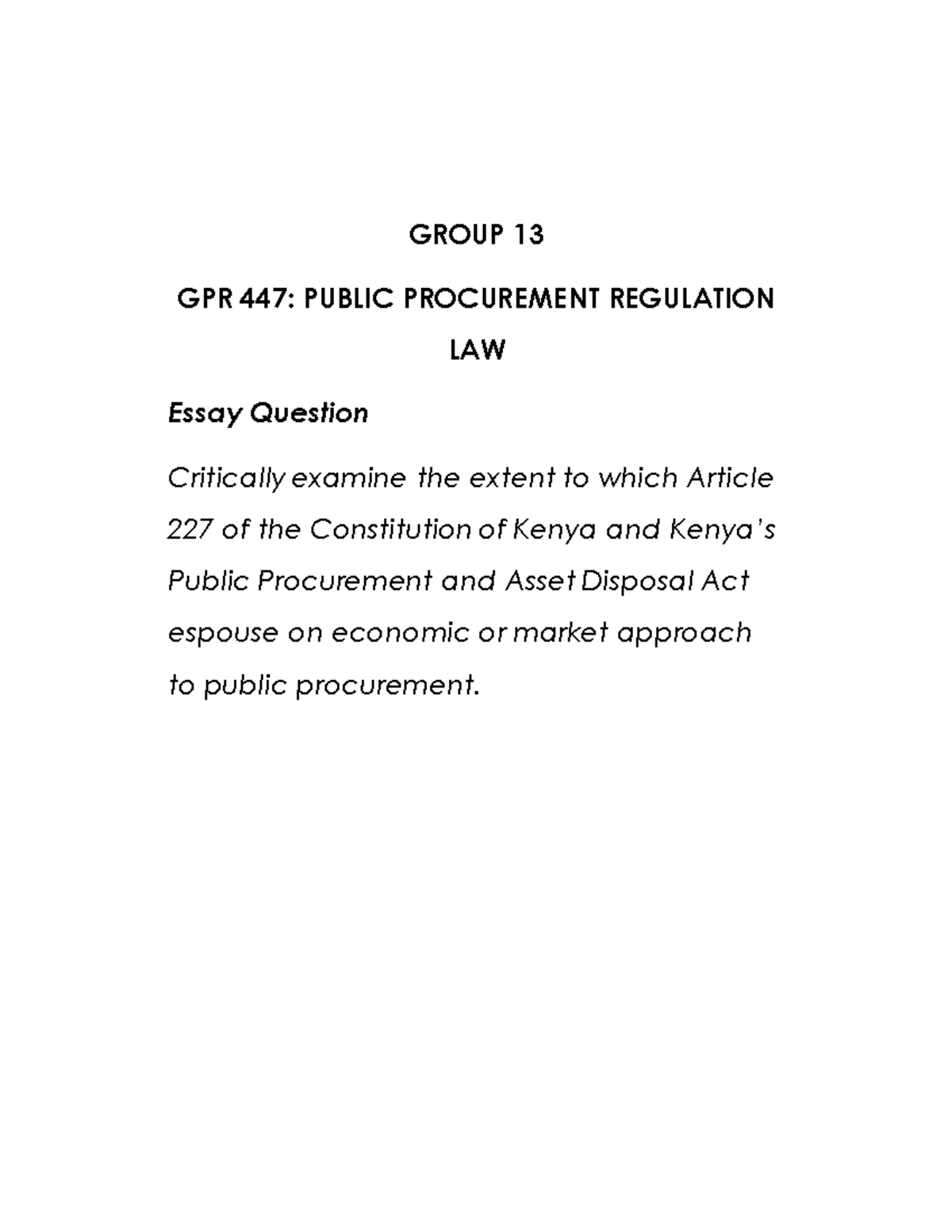GPR 447: Public Procurement Regulation Law - Analyzing Article 227 in ...
