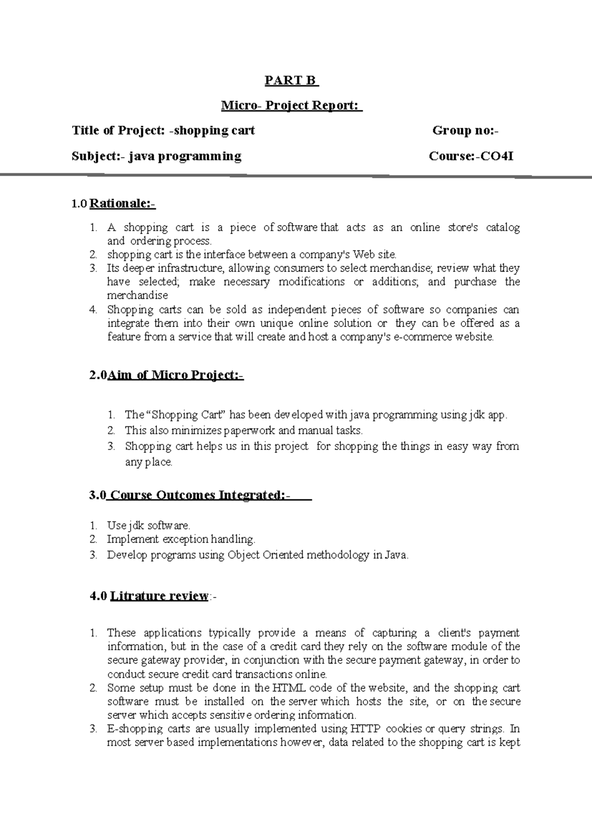 JAVA Project 47,13,63 - java - PART B Micro- Project Report: Title of ...