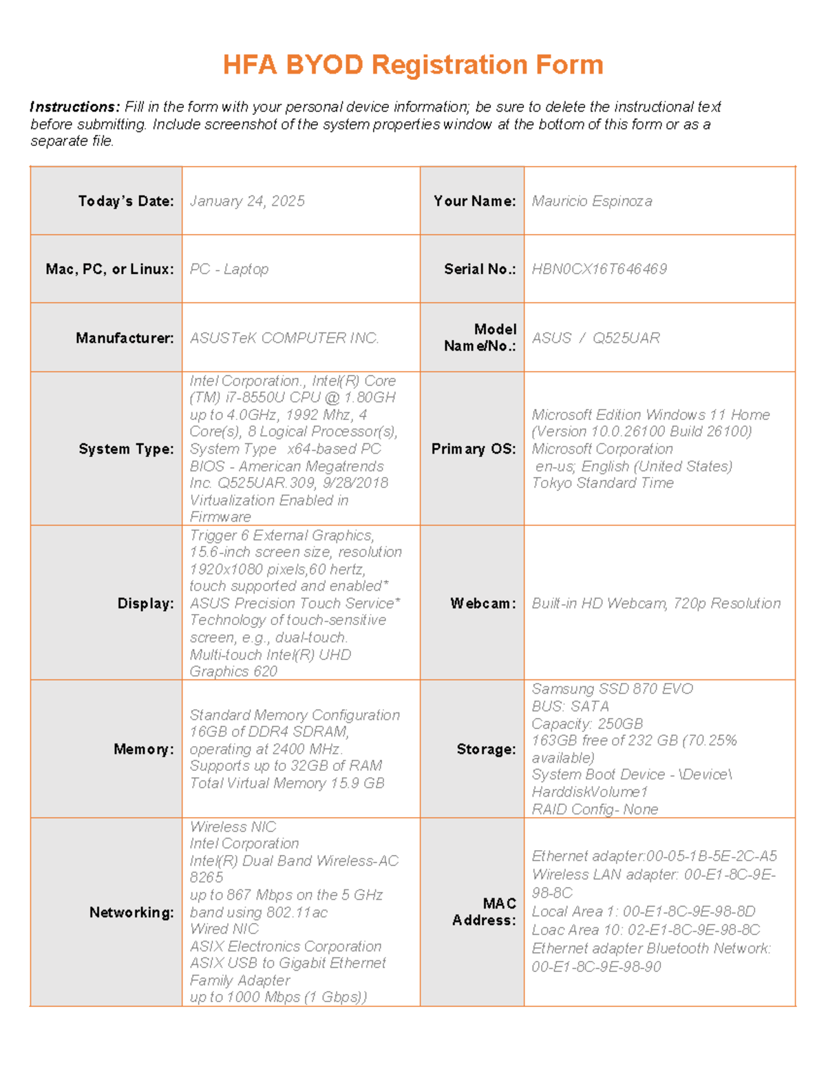 Hfabyodregistrationformt - HFA BYOD Registration Form Instructions ...