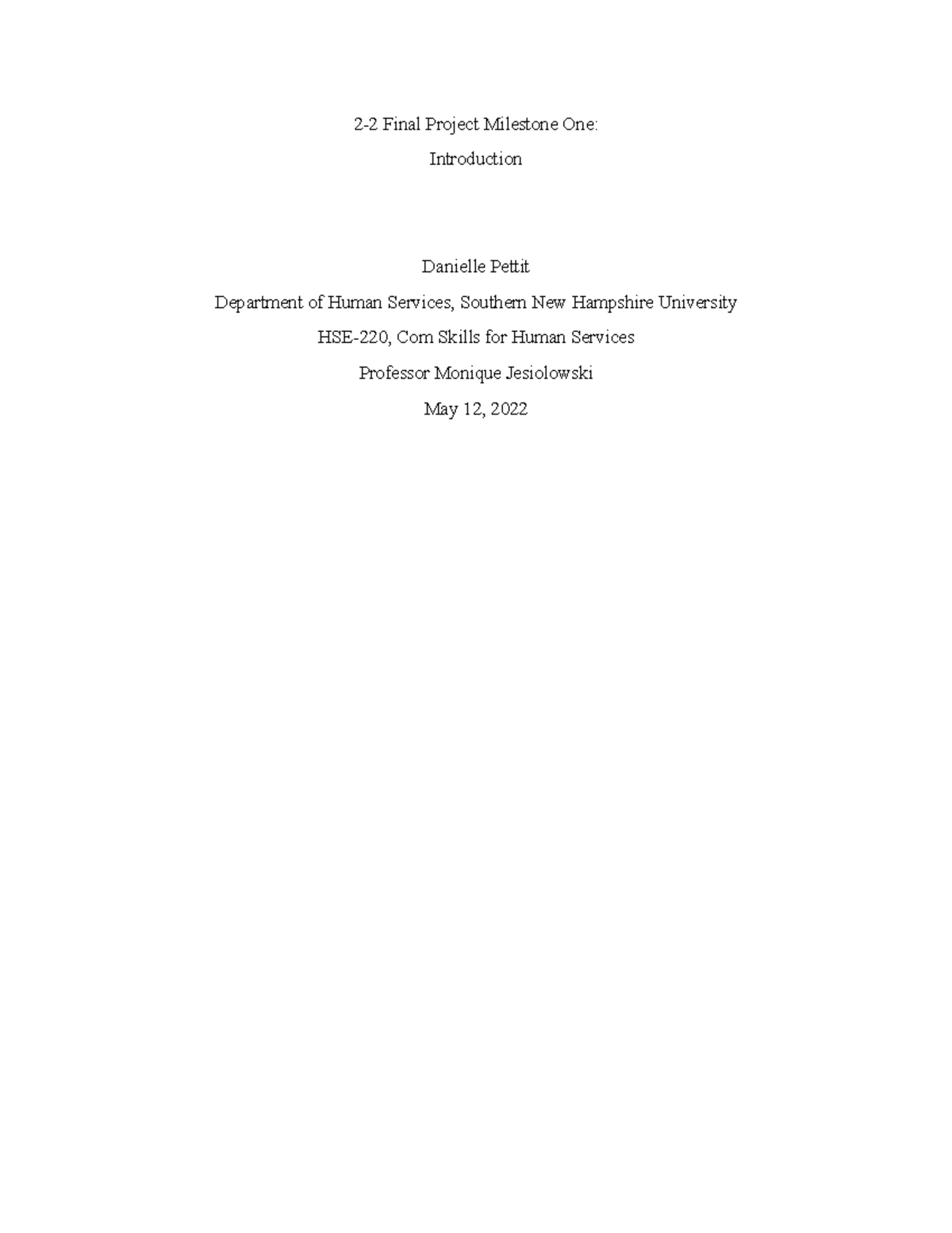 HSE-220 Milestone 1: Draft of Introduction Section for Final Project ...