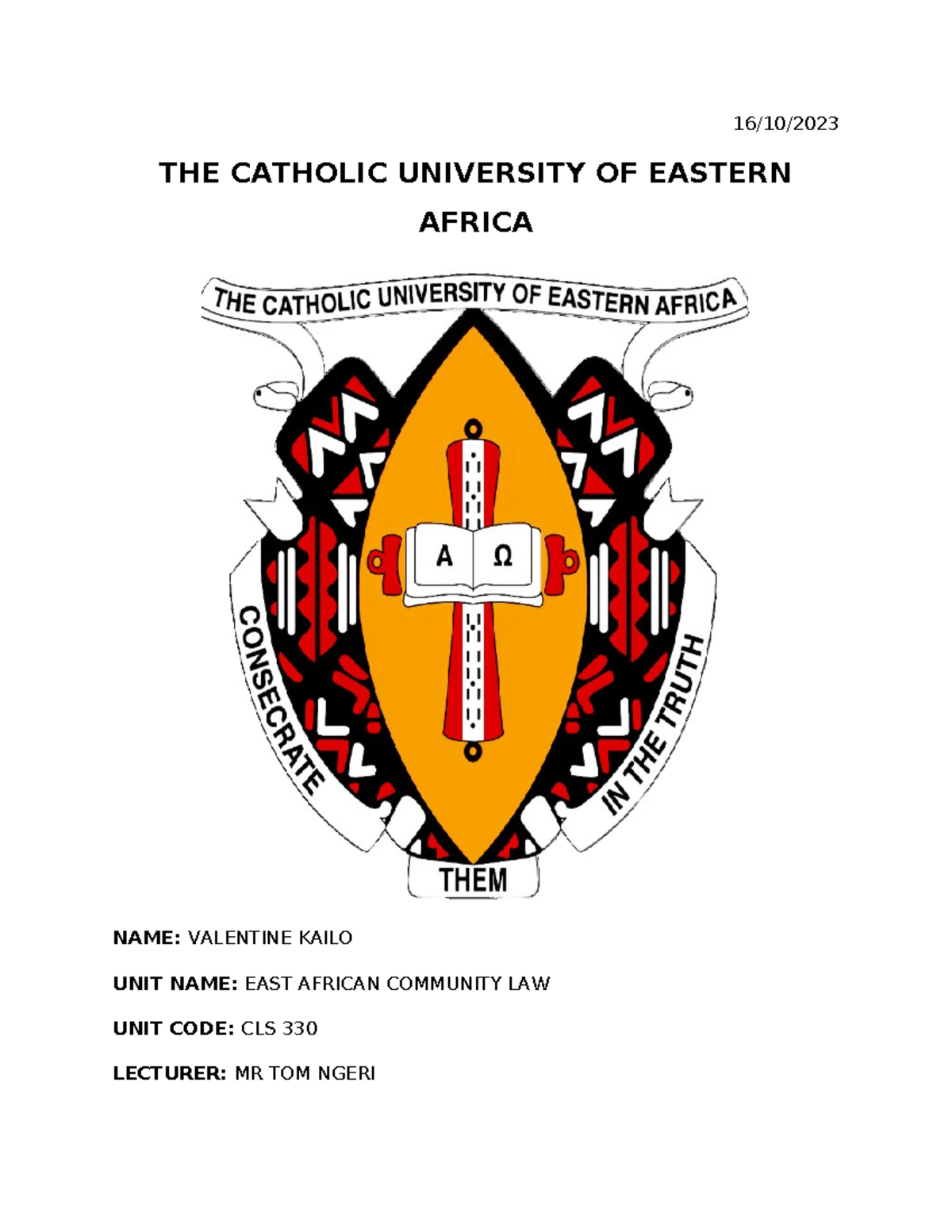 EAC CLS 330 - Analysis of the Collapse of the First East African ...