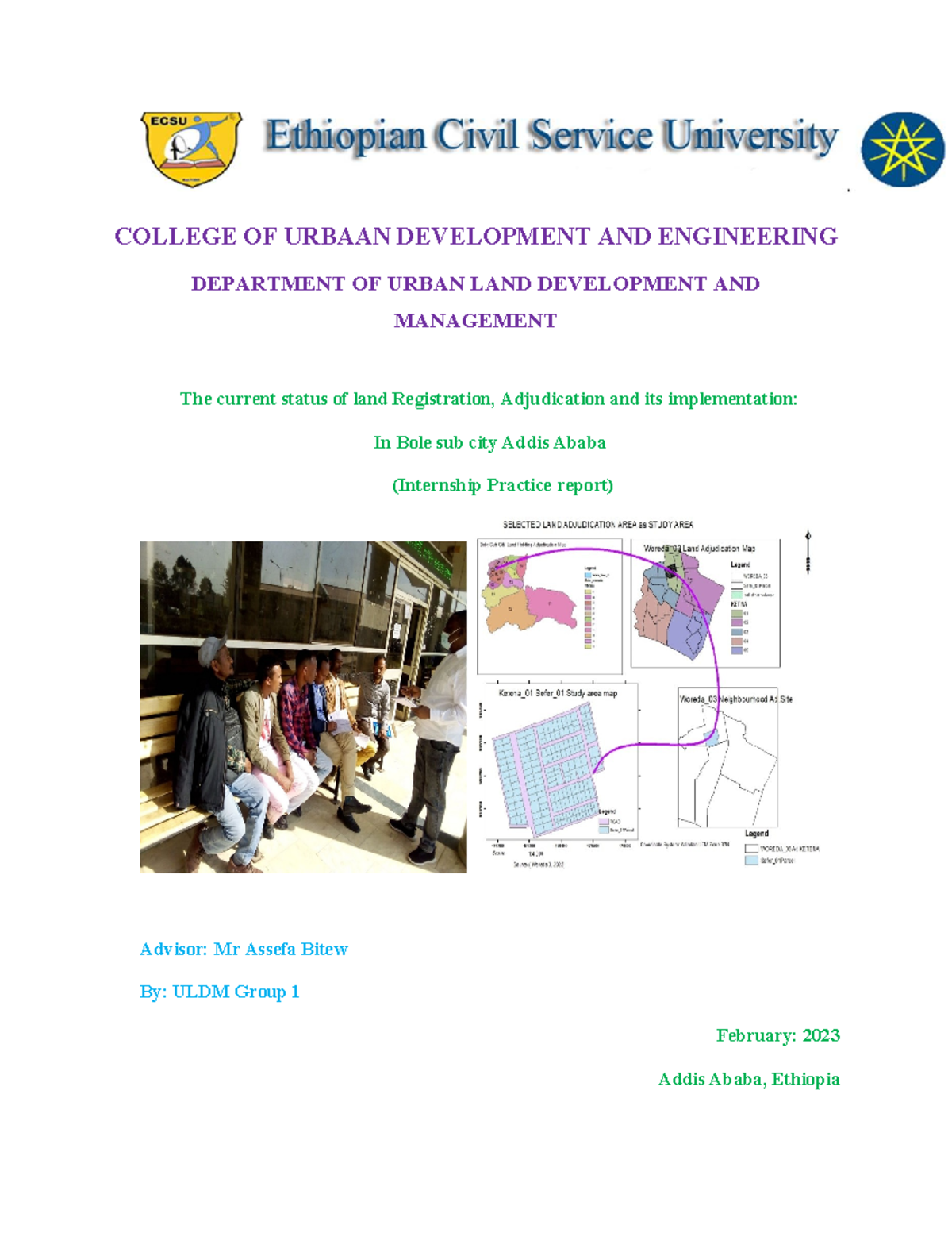 Internship Report: Land Registration & Adjudication in Bole Sub City ...