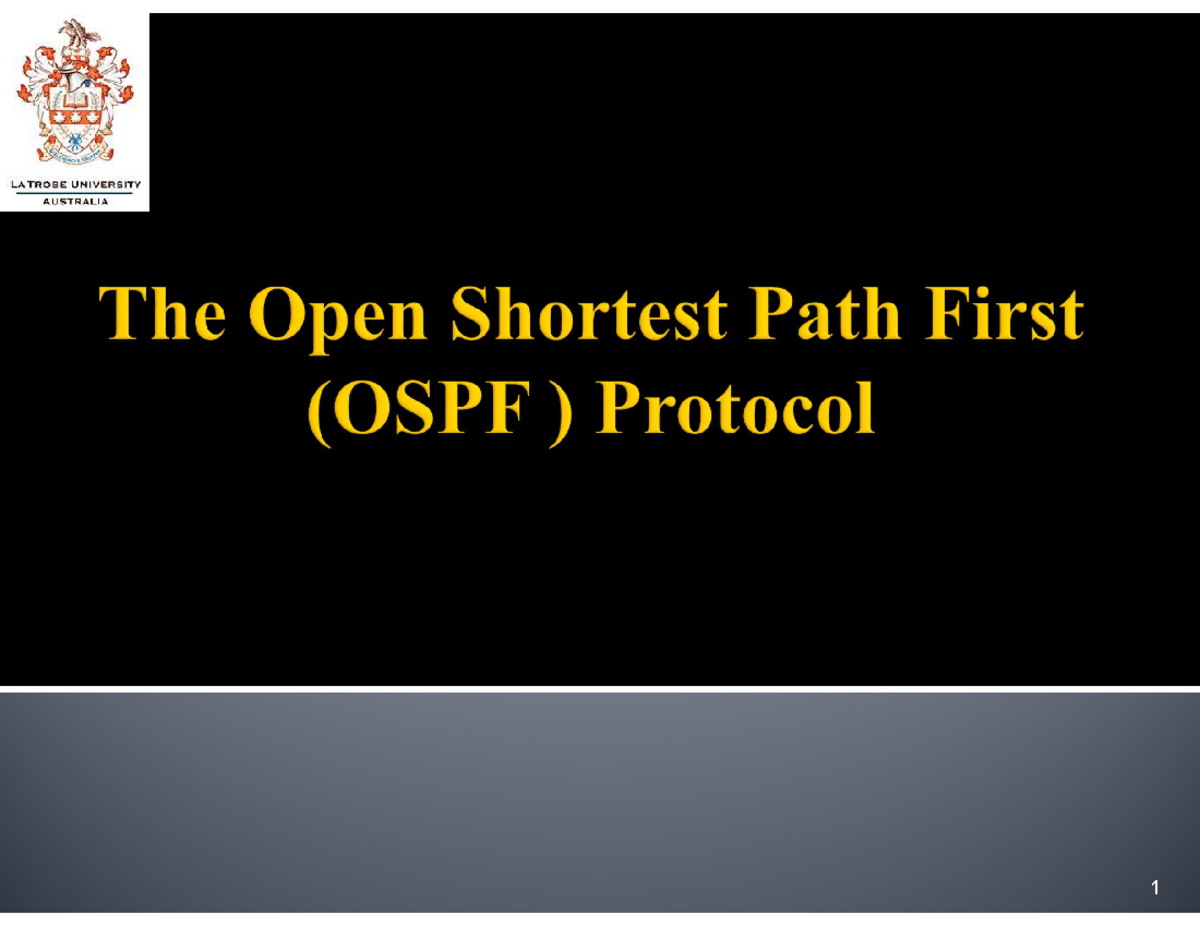 OSPF Routing Protocol Overview - Lecture Notes (Course Code) - Studocu