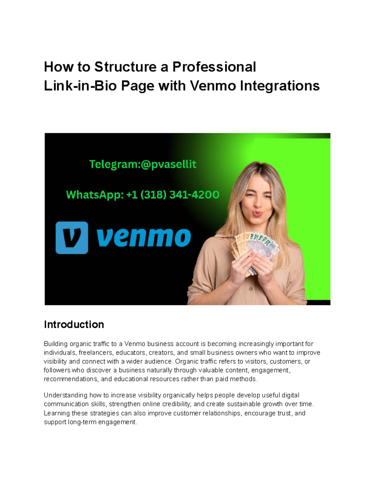 How to Structure a Professional Link-in-Bio Page with Venmo ...