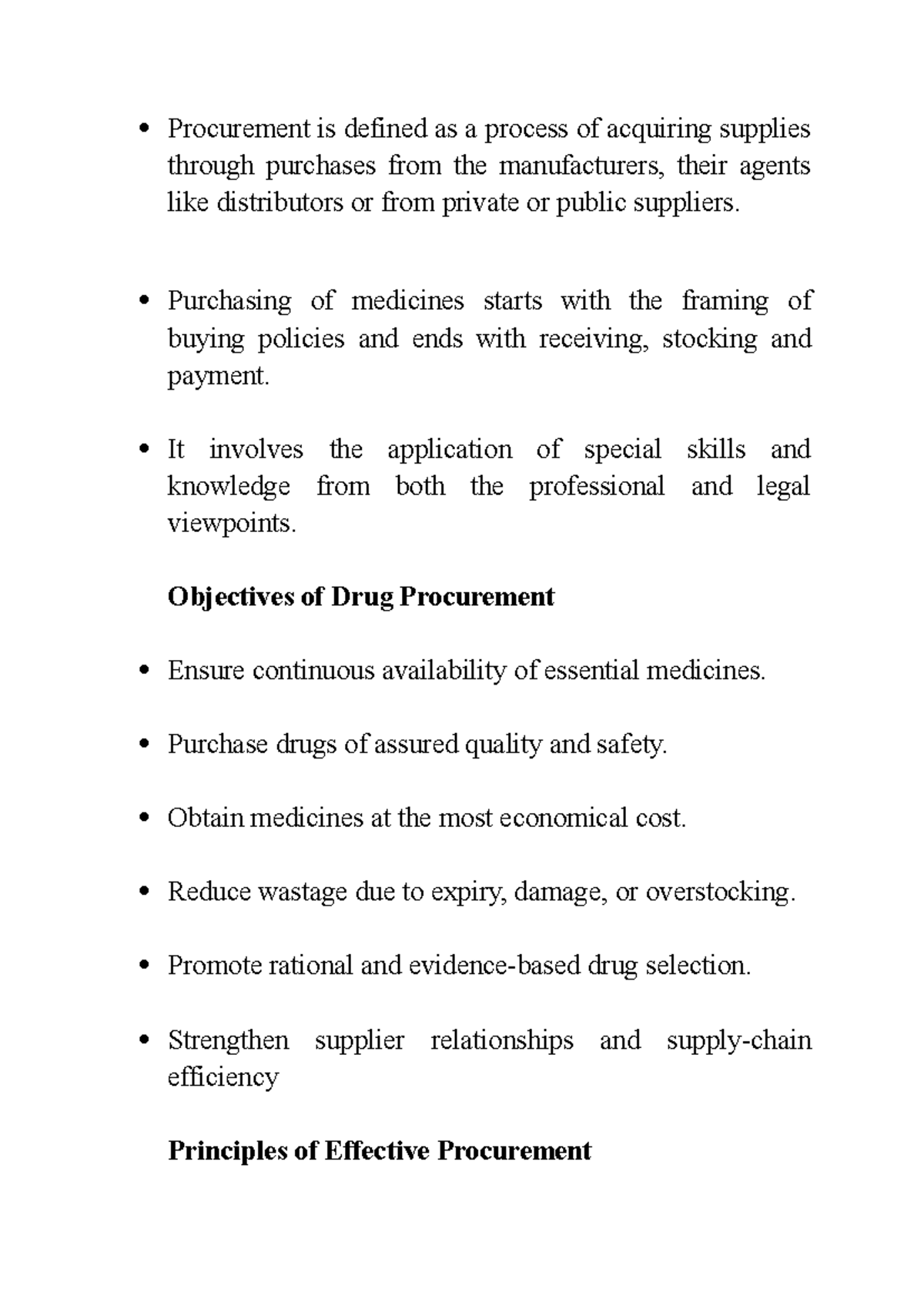 DRUG Procurement and Inventory Control: A Comprehensive Guide - Studocu