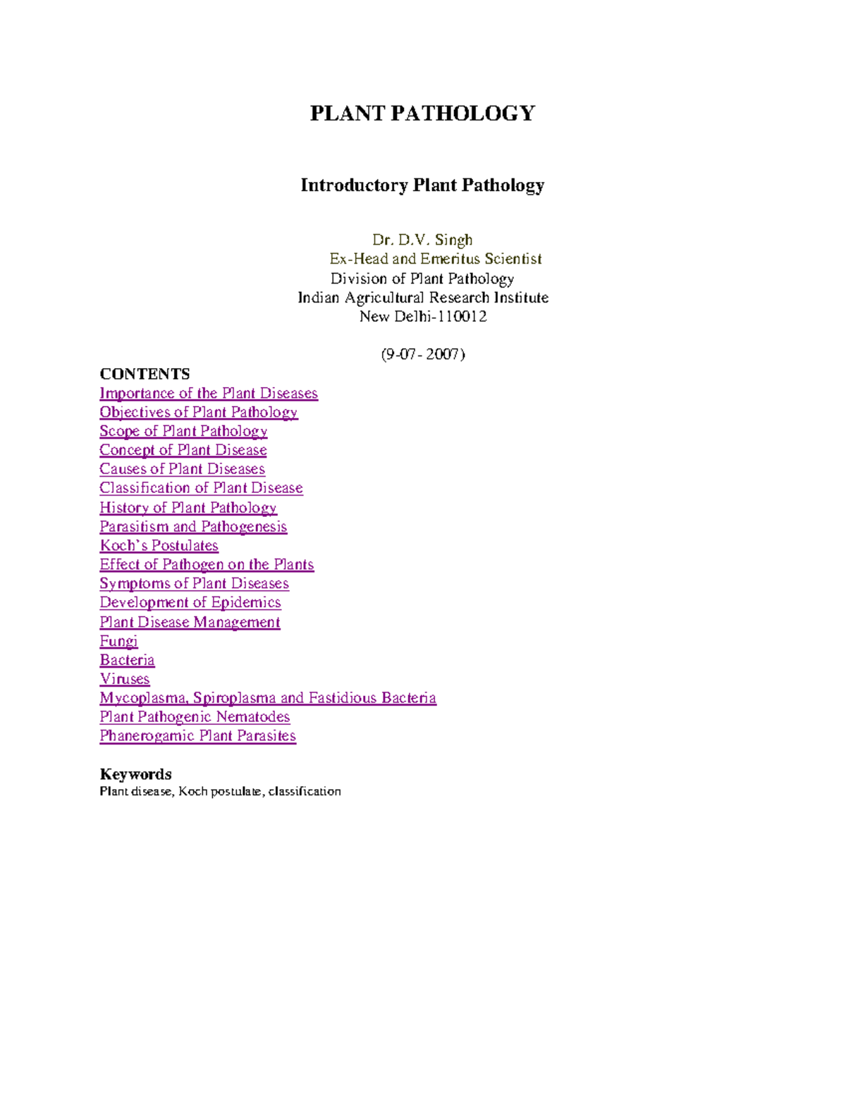 PLPT - Comprehensive Notes on Plant Pathology and Disease Management ...