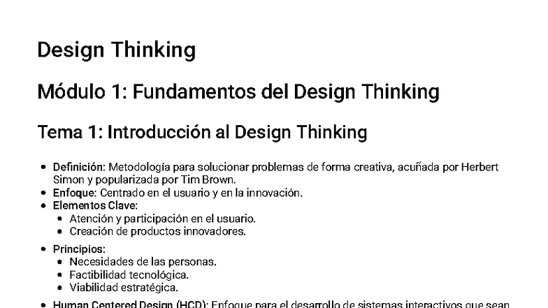 Módulo 1: Fundamentos del Design Thinking - Guía de Estudio 1100 - Studocu
