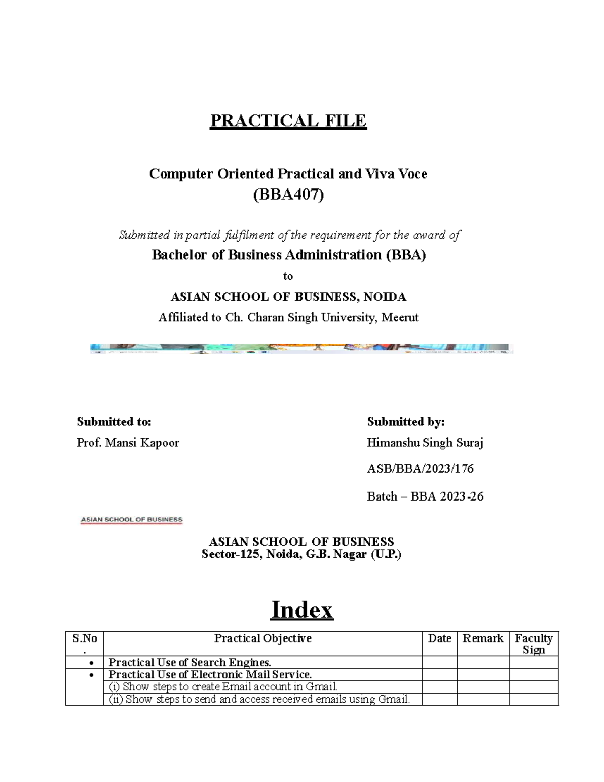 Himanshu Singh Suraj (Computer Practicle) - PRACTICAL FILE Computer ...