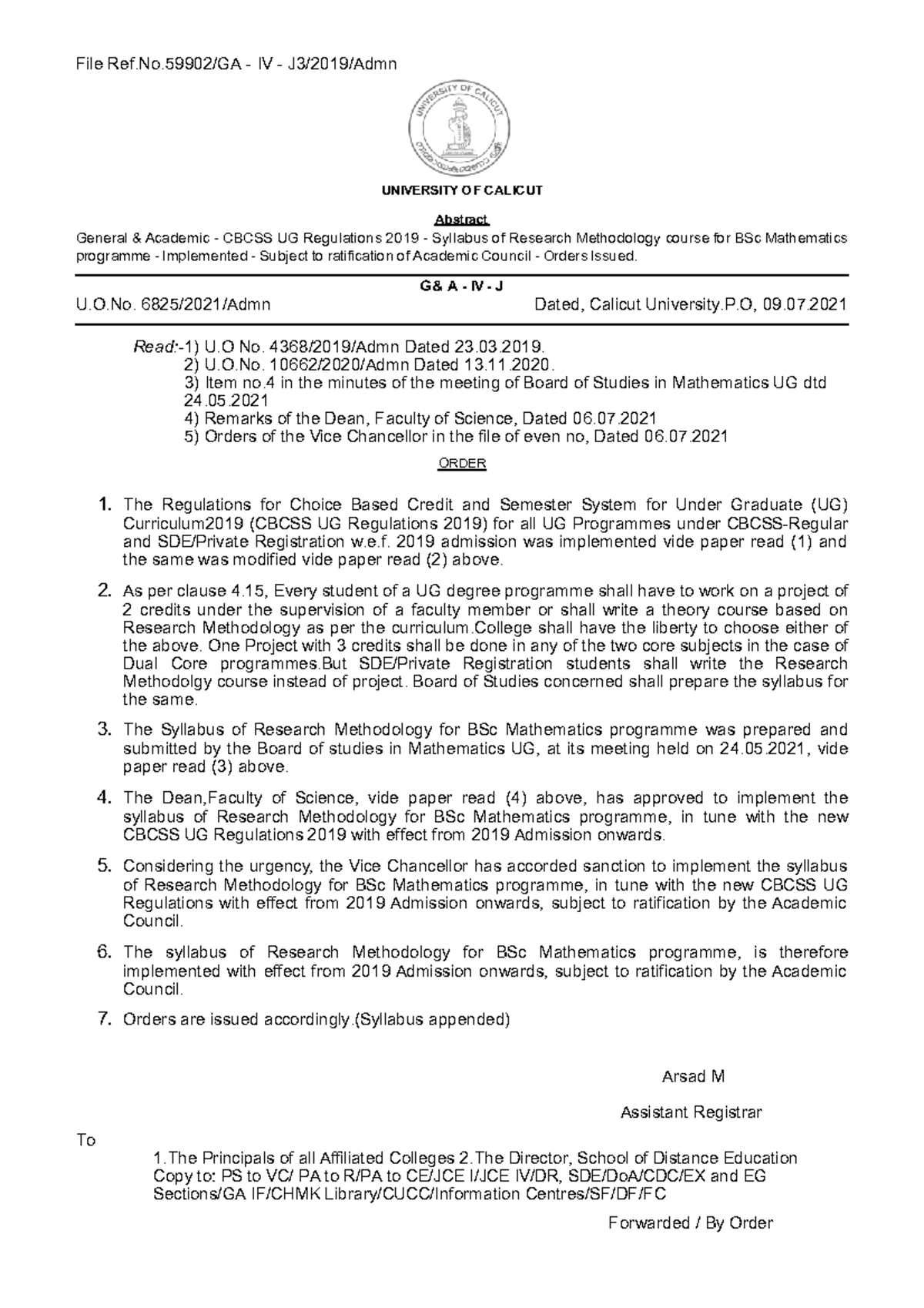 MTS6P15: Research Methodology Syllabus for BSc Mathematics (2019) - Studocu