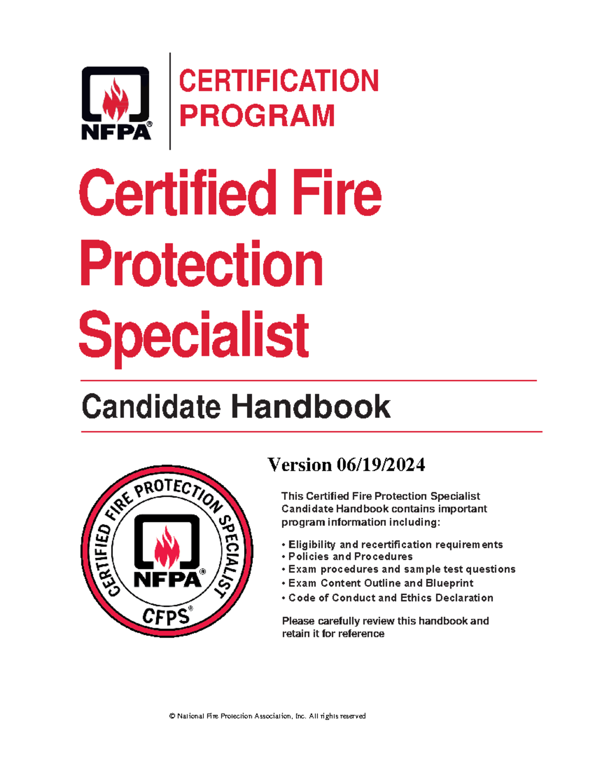 Cfpshandbook - Certified Fire Protection Specialist Program ...