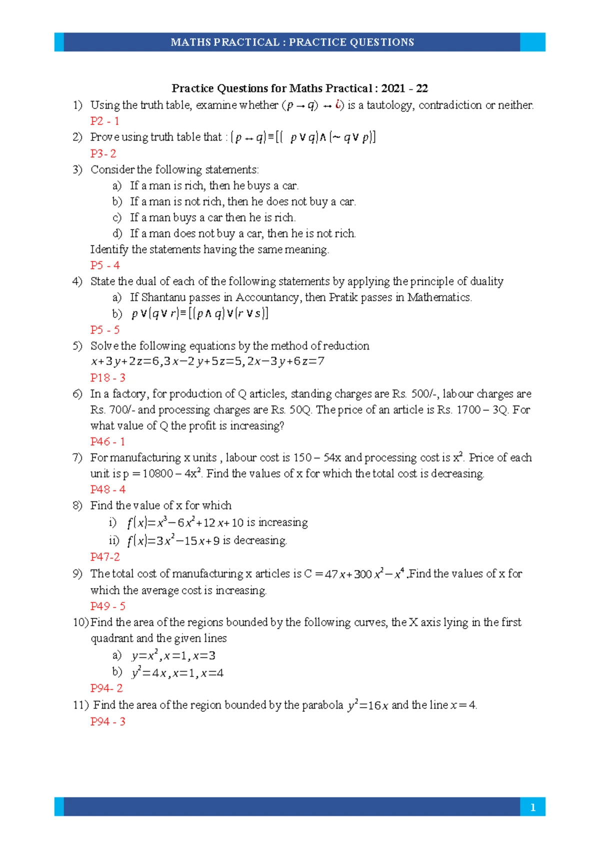Mathematics & Statistics Practical Exam (Class XII) - 2022 - Studocu