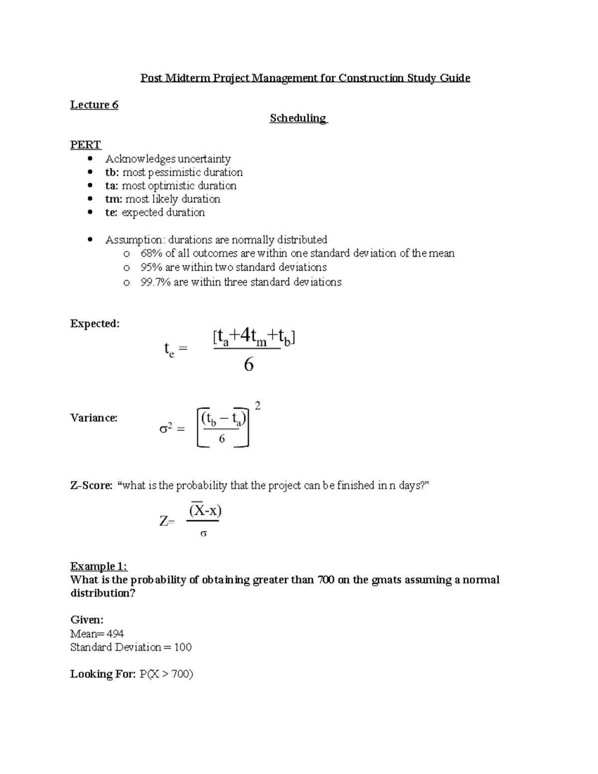 Post Midterm Project Management for Construction Study Guide - Now look ...