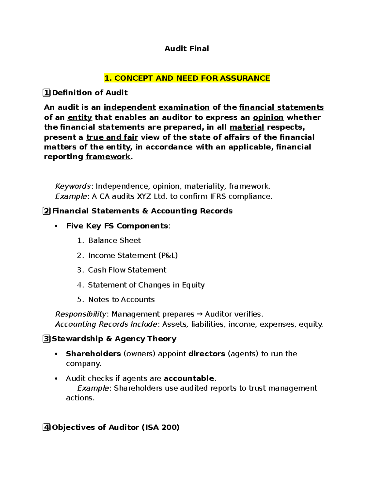Audit Final Exam Notes: Key Concepts and Procedures Explained - Studocu