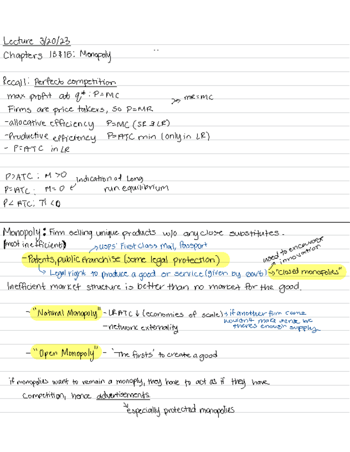 Eco 001-Ch 13 - Monopolistic Competition - Lecture 3/20/ Chapters 13 ...