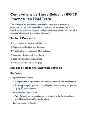 BIO211 Practice Lab Final - Comprehensive Study Guide for Exam Prep ...