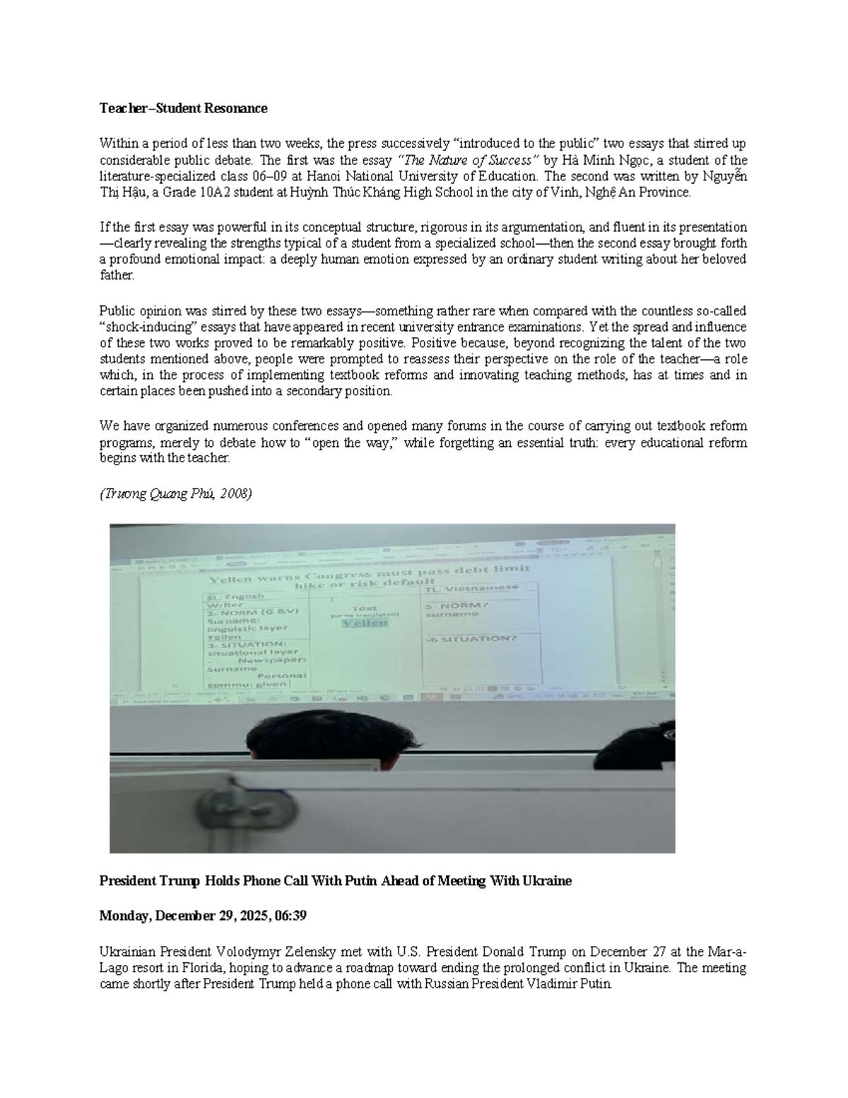 Resonance in Student Essays: A Comparative Analysis of Two Works - Studocu