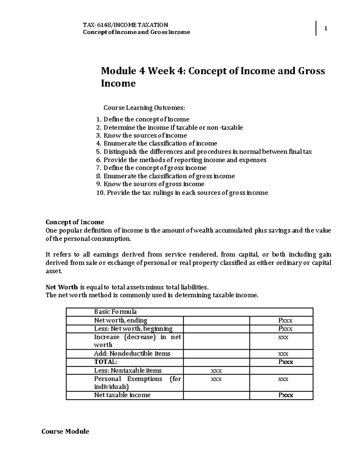 TAX-6148: Module 4 - Understanding Income and Gross Income Concepts ...
