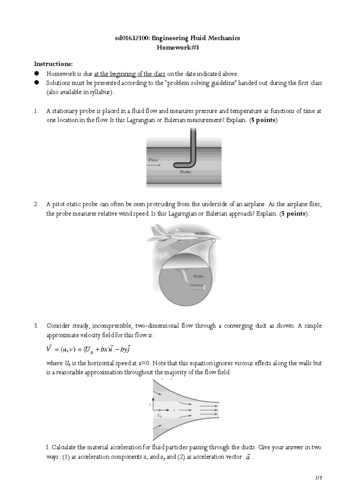 ENG 11111: Homework on Engineering Fluid Mechanics Concepts - Studocu