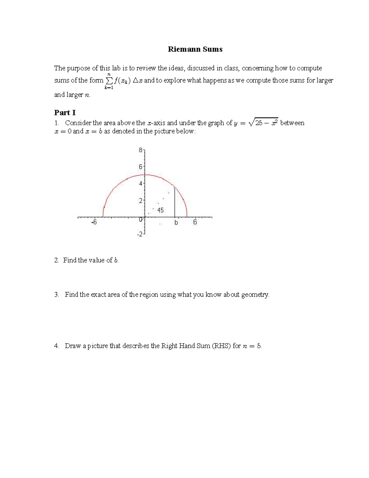 Riemann Sums Lab: Exploring Area Estimation Techniques in Calculus ...