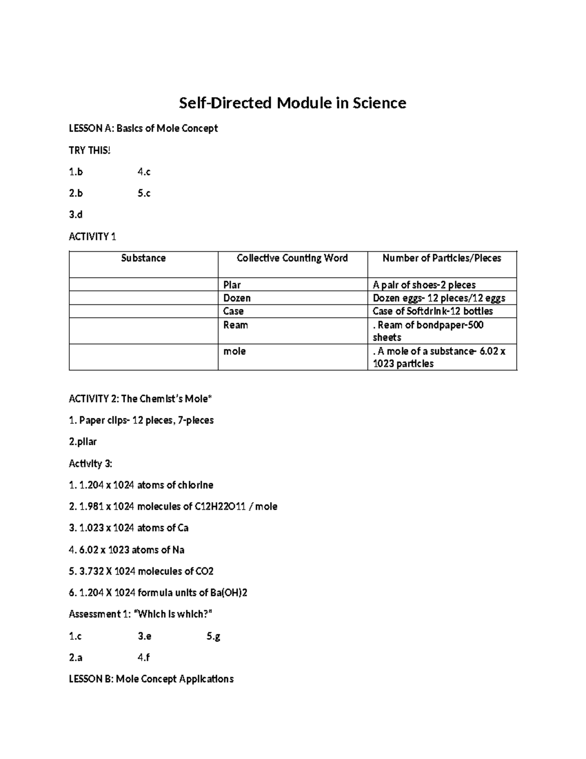 Sience lesson 2 q2 - EGEGE - Self-Directed Module in Science LESSON A ...
