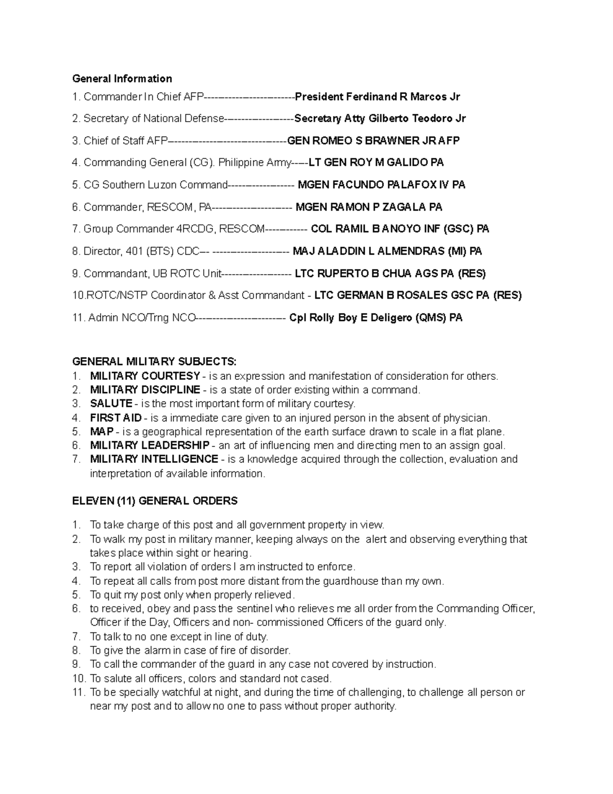ROTC Reviewer: Military Leadership, Map Reading & Terrain Features ...