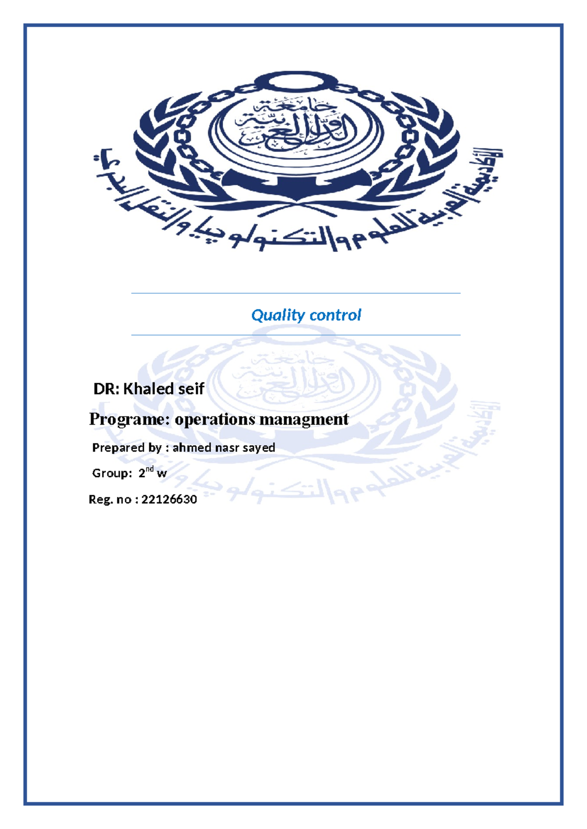 Operations Management: Quality Control and Process Capability Analysis ...