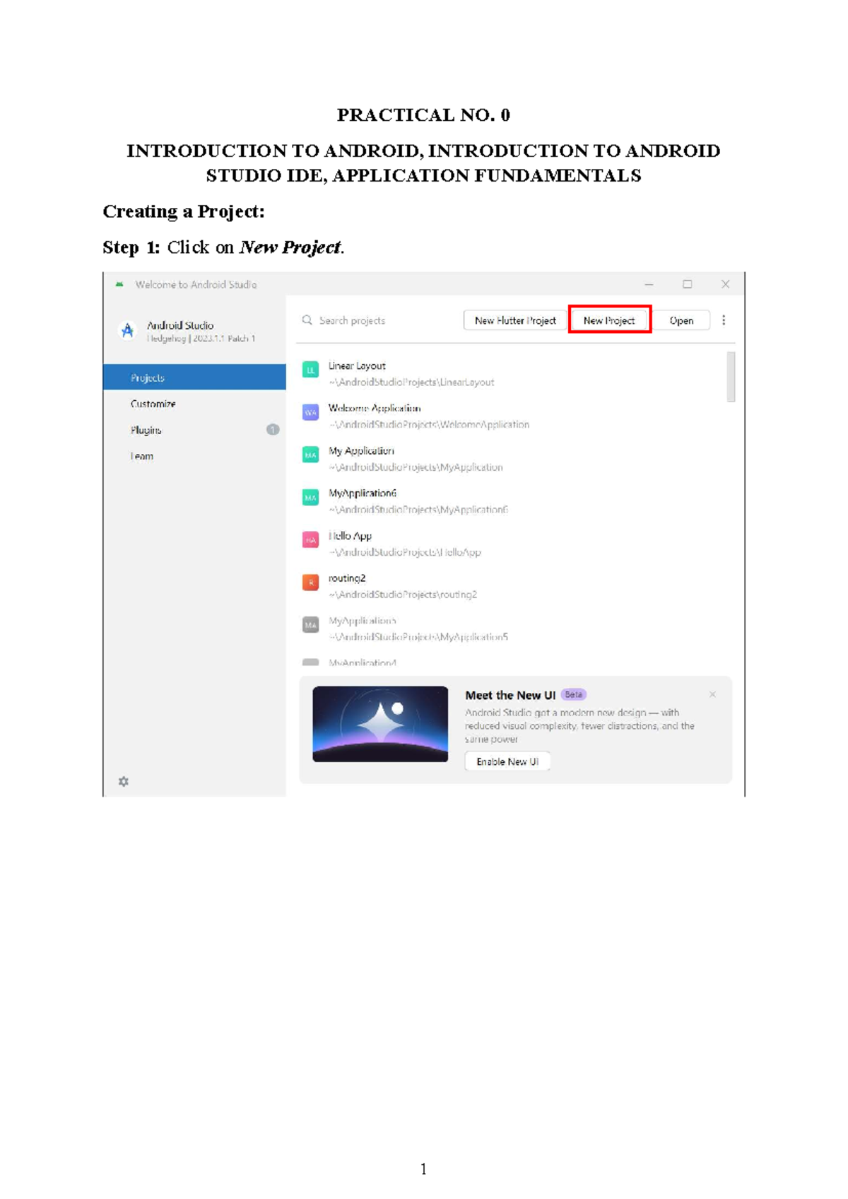 AMP Practical Journal: Intro to Android & Android Studio Basics - Studocu