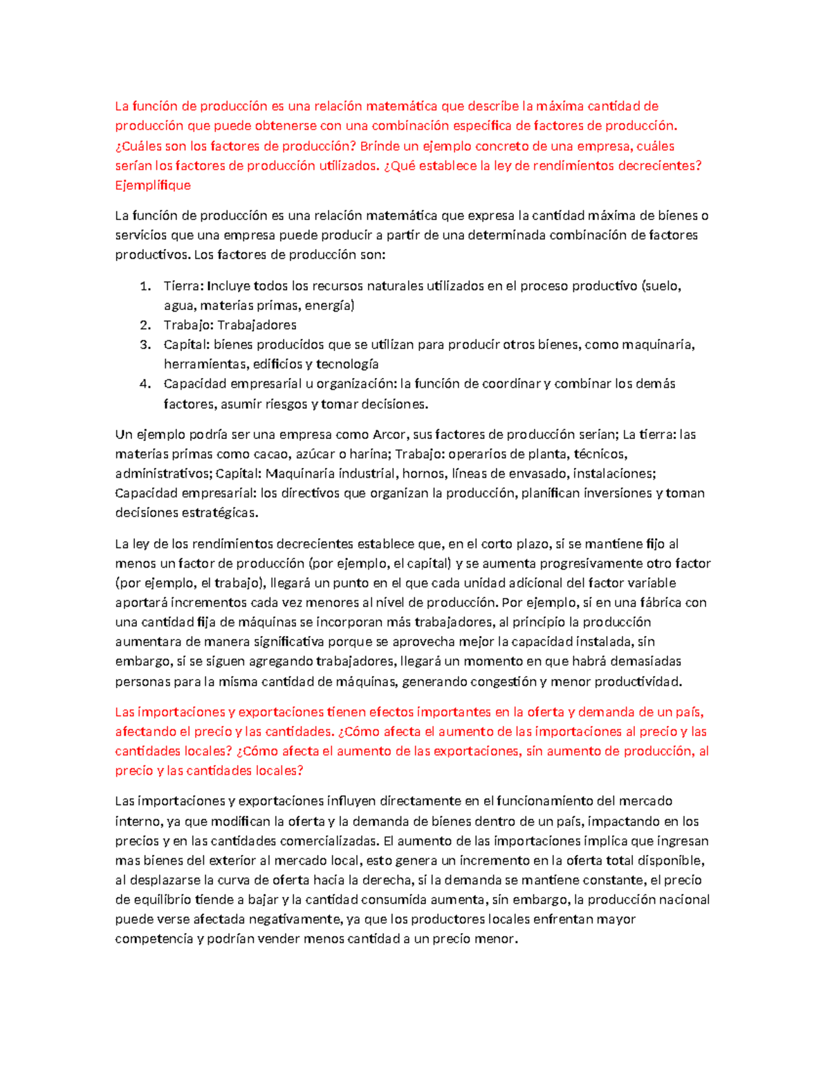 Resumen de Economía: Función de Producción y Efectos del Tipo de Cambio ...