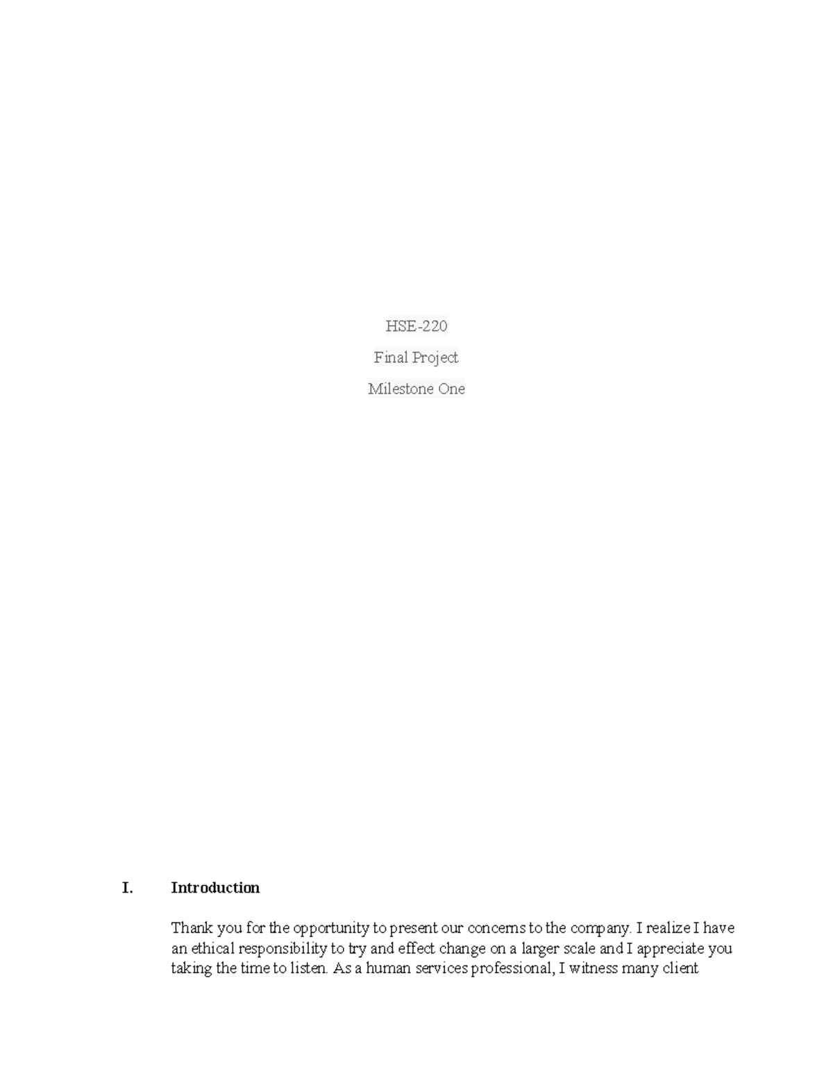 HSE Final Project Milestone 1: Addressing Client Transportation Issues ...